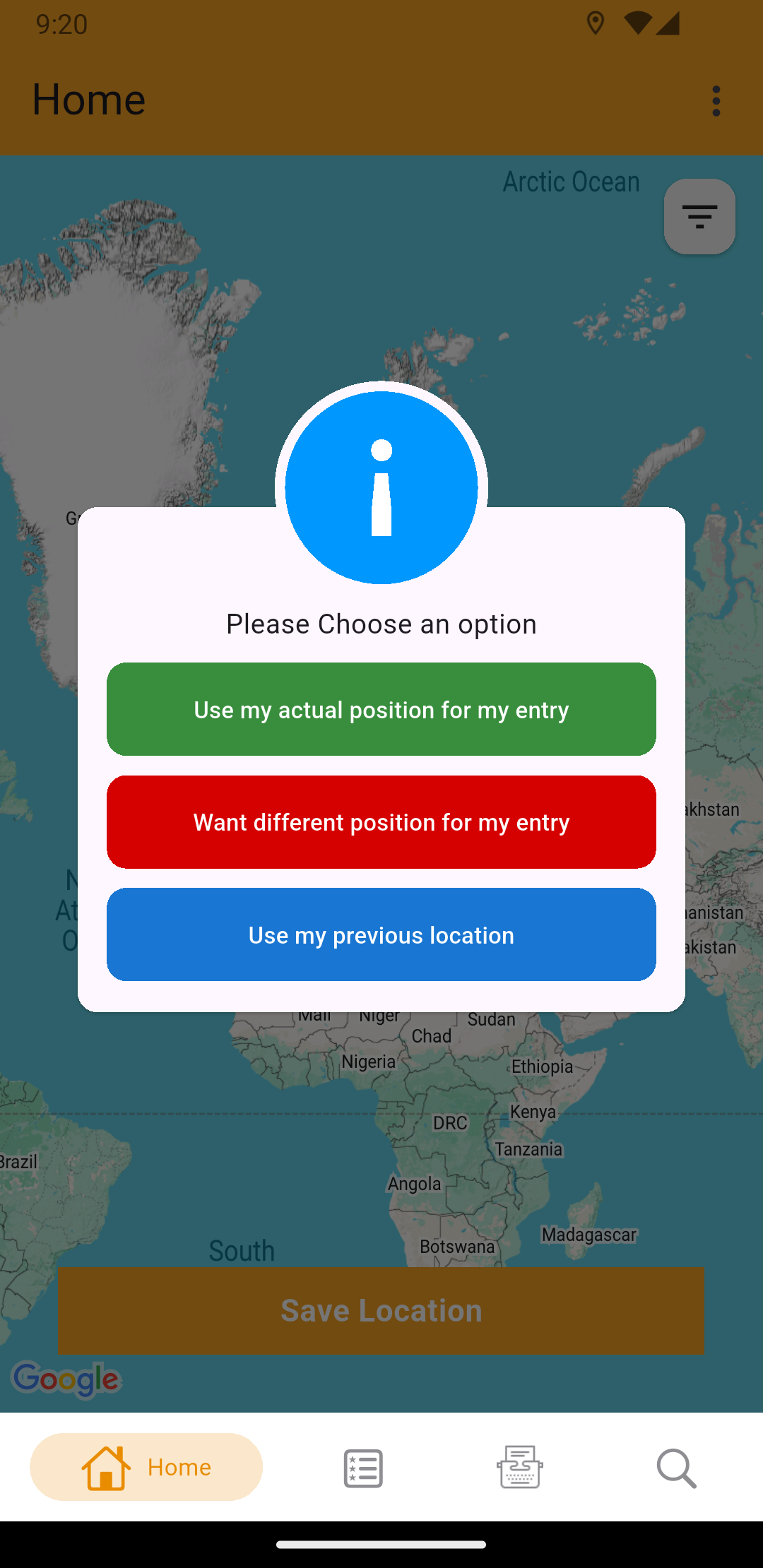 Options Popup