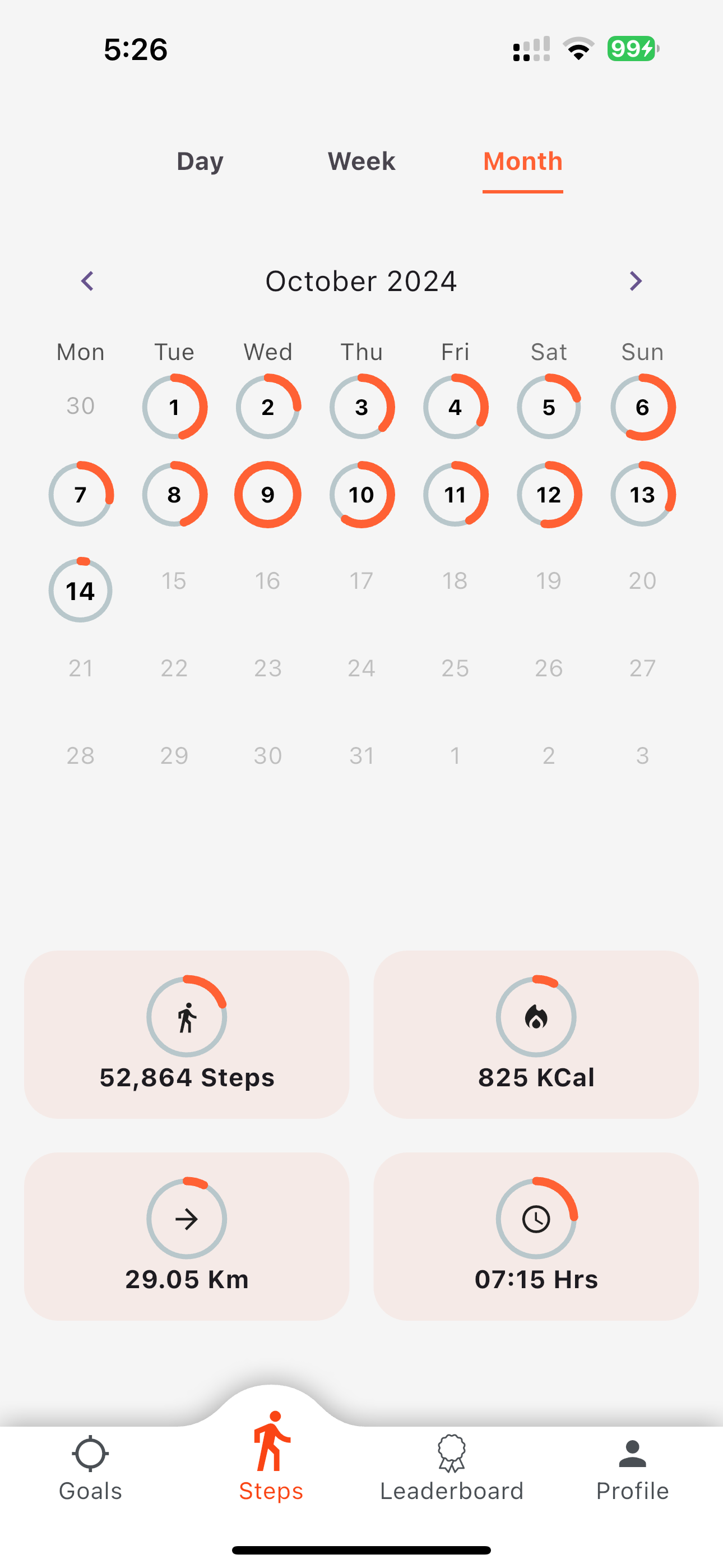 Monthly View